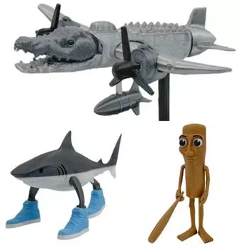 Tralalero Tralala Shark Figure Toy Tung Tung Sahur Keychain Bombardiro Crocodilo Tralalerotralala 3D Printed Shark Meme Toy с обувью style A
