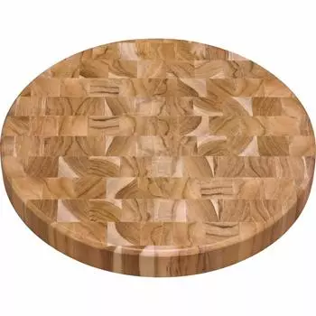 Tramontina Cutting Board Wooden Cutting Board Churrasco End Grain 38cm Round Antibacterial Treated Natural Wood Made in Brazil TRAMONTINA Natural
