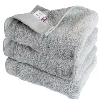 Tranparan Imabari Towel Face Towel Set of 3 FuwaKaru Made in Japan Fluffy Quick Dry Water Absorbent Light Thick Cotton 100% (Gray)