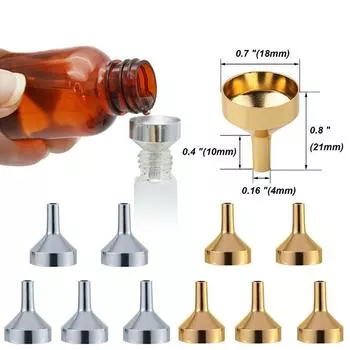 Transferring Liquid Funnel Set Liquid Refill Tools Perfume Funnels Filling Bottles Accessories gold-10 pcs