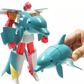 Transforming Dolphin Robot Dolphin Transforming Robot Transforming Robot 3D Puzzle Robot Toy Cool! (Dolphin Robo)