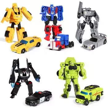 Трансформирующаяся игрушка-робот, трансформируемая кукла, может быть превращена в игрушечную машинку, подходит для мальчиков и девочек в возрасте от 6 лет и старше, 8 дюймов One Size чёрный