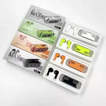 «Трансграничная беспроводная Bluetooth-гарнитура TWS M12 MAX с активным шумоподавлением и цифровым дисплеем» оранжевый/красный