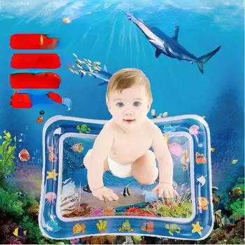 Детская надувная подушечка для поглаживания, детская подушечка для поглаживания воды, подушечка для воды из океанской рыбы из ПВХ, игрушка, музыкальная подушка для поглаживания ребенка