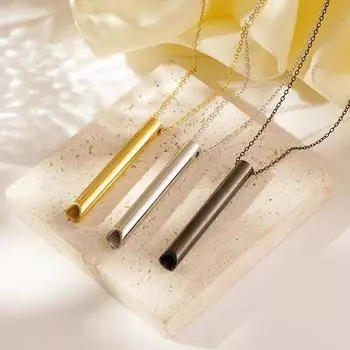 Трансграничная европейская и американская мода титановая сталь цилиндрическая свистковая подвеска в форме ожерелья подходит для унисекс гальванизированное ожерелье 18K