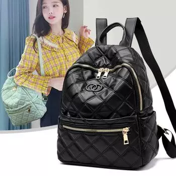 Трансграничная фабрика Lingge Вышивка Нить Рюкзак Оптовая Большая емкость Модный тренд Корейская версия Простая уличная дорожная сумка для женщин