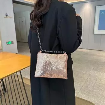 Трансграничная горячая распродажа, модная сумка через плечо с цепочкой и блестками в зарубежном стиле, высококачественная сумка, изысканная и универсальная женская сумка