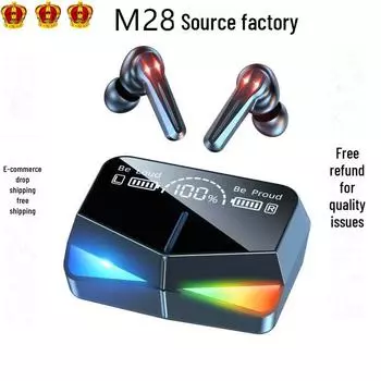 Трансграничная игровая гарнитура M28 Bluetooth — два наушника 5.3, конкурентоспособная X15 для Android и Apple M28 Gaming Headset, чёрный