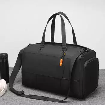 Трансграничная мужская спортивная сумка большой вместимости, водонепроницаемая дорожная сумка, деловая сумка, сухая, влажная, отдельная сумка чёрный