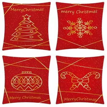 Трансграничная новая красная рождественская серия, домашние наволочки, автомобильные подушки, диванные подушки, подушки 40x40cm