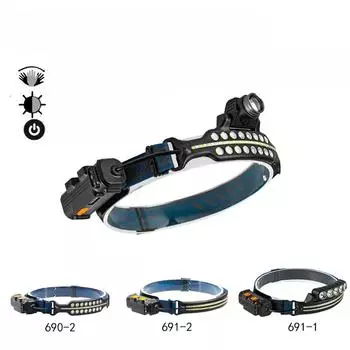 Трансграничная новая многофункциональная фара XPG + COB с датчиком волн Тип-C с зарядкой на голове, сильный свет, рабочий фонарь