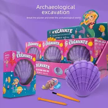 Трансграничная охота за сокровищами: Русалочка мультфильм археологические раскопки драгоценных камней DIY образовательная игрушка для детей