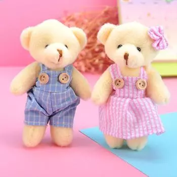 Трансграничная пара Медведь Плюшевая кукла Игрушка Сувенир plaid male bear, about 12 cm синий