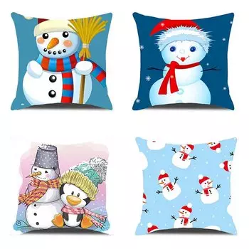 Трансграничная рождественская наволочка со снеговиком, диванная подушка, офисная подушка 40x40cm