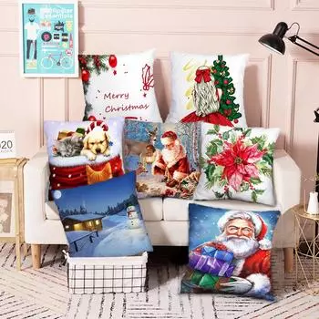 Трансграничная скандинавская рождественская наволочка, праздничное украшение, подушка для дивана, гостиной, автомобильная поясничная подушка 40x40cm