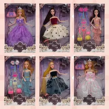 Трансграничная внешняя торговля игрушками 11 дюймов кукла Баби многосоставная коробка с окном платье модные куклы производители оптовая продажа фиолетовый/белый