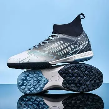 Трансграничная внешняя торговля, новые высокие футбольные бутсы мужские FG длинные ногти TF сломанные ногти студенческие уличные нескользящие тренировочные спортивные туфли 35