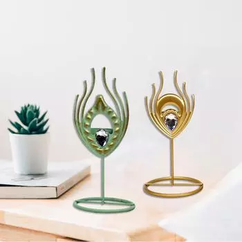 Трансграничное креативное скандинавское украшение с золотыми перьями, украшение, подсвечник, свеча, романтическая свадьба AGold-Tone