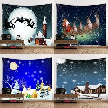 Трансграничное рождественское праздничное украшение, сцена, подвесная ткань, настенное покрытие, гобелен для спальни 100x75cm
