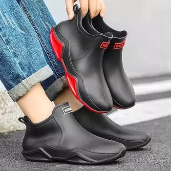 Трансграничные бестселлеры 2024 года: резиновые сапоги для женщин и мужчин: Короткие водонепроницаемые ботинки, водонепроницаемая обувь на толстой подошве для использования на открытом воздухе унисекс. 44 верблюд