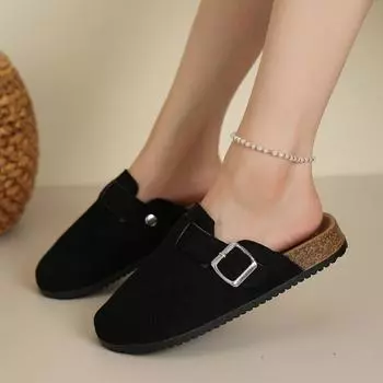 Трансграничные большие размеры новые сандалии женские летние европейские и американские модные туфли на плоской подошве полуоблегающие повседневные туфли импортного производства 36 хаки