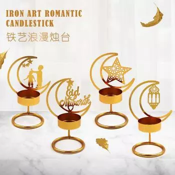 Трансграничные новые продукты Ближний ВостокАрабскийПозолоченный Романтический Подсвечник Спальня Ароматерапевтический Стол Кристалл Стрельба Ремесла Украшения A