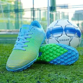 Трансграничные новые студенческие футбольные бутсы профессиональные тренировочные кроссовки для игры на траве нескользящие сломанные ногти футбольные бутсы для закрытых помещений заводские прямые волосы 33 темно-синий