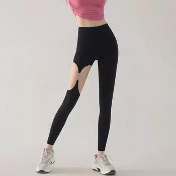 Трансграничные сексуальные металлические пряжки с вырезом, женские обтягивающие утягивающие фитнес-брюки, высокоэластичные тренировочные брюки S