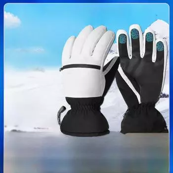 «Трансграничные водонепроницаемые лыжные перчатки»: Зимнее тепло, конструкция с двойным бортом, утеплитель 3M, защита от ветра для езды на велосипеде и катания на лыжах. One Size