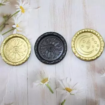 Трансграничный кованый железный поднос с трехмерным узором Подсвечники ОрнаментыПодсвечникДомашние наборы для ароматерапии Хранение украшений A-Black