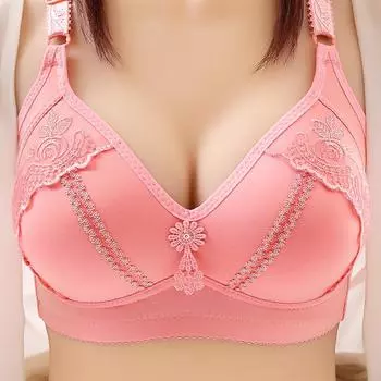 Трансграничный кружевной бюстгальтер без косточек большого размера для женщин среднего и пожилого возраста 50/115D