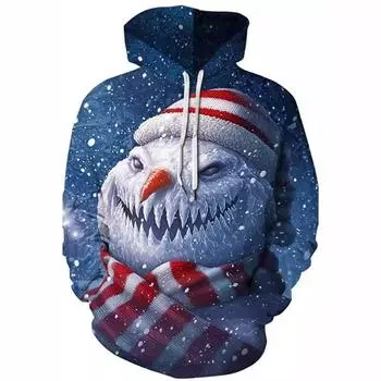 Трансграничный мужской свитер, толстовка с капюшоном в американском рождественском стиле с 3D-печатью, модная мужская одежда больших размеров S