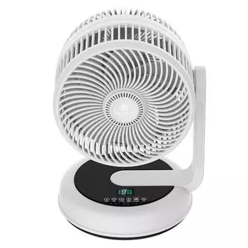 Трансграничный небольшой бытовой прибор отрицательный ион двойной турбинный конвекционный вентилятор с двумя лопастями постоянного тока бесшумный настольный вентилятор циркуляции воздуха 8.5 inches белый