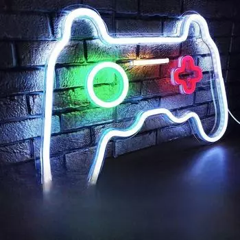 Трансграничный неоновый игровой контроллер: Мужские и женские версии для декора интерьера 5v белый