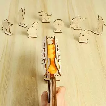 Трансграничный новый 3D трехмерный резиновый пистолет головоломка деревянные игрушки головоломка собранные игрушки DIY креативные игрушки жёлтый