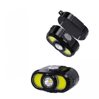 Трансграничный новый двойной источник света Сильный свет Фара дальнего действия Зарядка от USB Уличная лампа для бега Веселая лампа веревочного типа Сильная магнитная фара COB