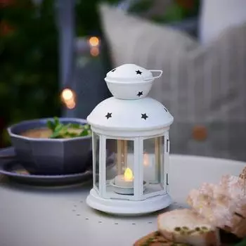 Трансграничный подсвечник в европейском стиле из железного стекла, подсвечник для лобового стекла, креативный двор, напольный подвесной фонарь для сарая, свадьба Small Size белый