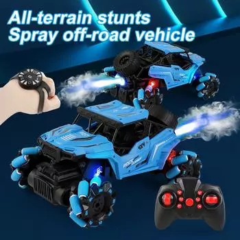 Трансграничный, посвященный вращающемуся дрифту, музыкальному световому зарядному устройству, дистанционному управлению, полноприводной внедорожной альпинистской детской игрушечной электромобилю 1 RC синий