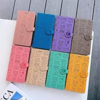 Трансграничный применимый к Apple 15Pro мобильный телефон чехол мультфильм флип-карта iPhone13Pro Max защитный кожаный чехол iPhone 15 Pro Max/Ultra розовый