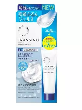Transino Medicated Clear Gel Wash 110 г Мини-тюбик 14 г Увеличенный продукт Лечебное очищающее средство для лица Густой гель Содержит витамин С Пятна Уход за порами