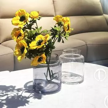 Translucent Glass Tabletop Vase серый