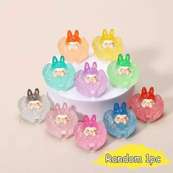 Прозрачный светящийся ангел Кики мини фигурка случайный 1 шт настольный милый мультфильм декоративный орнамент брелок кулон аксессуары разноцветный