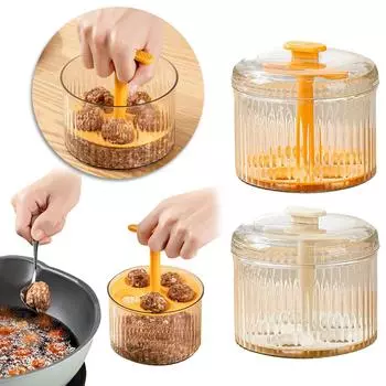 Translucent Meatballs Maker 5 Meat Balls Manual Maker With Container Kitchen Meat Meatballs Press Mold For Dumplings Meat Tool оранжевый