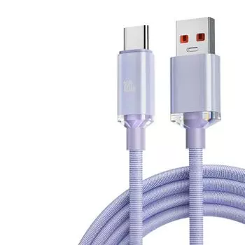 Transmmsion 6A Quick Charge Cable USB 3.0 Type C Charging Cable New 120W Fast Charging Cable 1M-Type C-Purple
