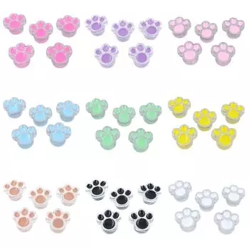 Transparent Acrylic 25mm DIY Bracelet Necklace Material Foot Beads Drop Oil Jewelry Accessories Loose Beads Handmade Creative 5Pcs Fashion чёрный