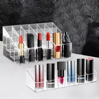 Transparent Acrylic Cosmetic Display Simple Transparent Lipstick Holder Eyebrow Pencils 24 grids