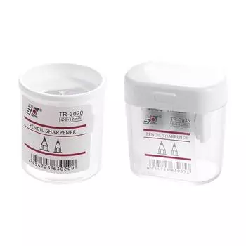 Transparent Art Supplies Pencil Sharpener with Cover Pencil Cutting Tools 2 Holes Pencil Sharpener Round(2pcs)