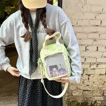 Прозрачная сумка-багет для хлеба Женская универсальная двухмерная сумка на плечо Большой вместимости Милая повседневная сумка-мессенджер Женская розовый