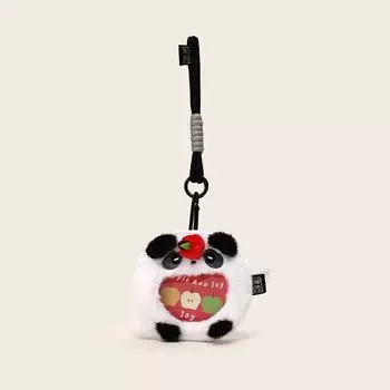 Transparent Big Cute Mouth Panda Cartoon Plush Coin Purse Keychain Pendant