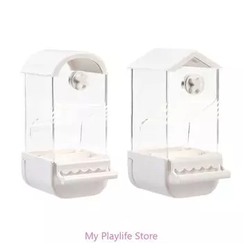 Transparent Bird Feeder Automatic Bird Feeding Dispenser Antispill Bird House Feeder Acrylic Bird Dispenser